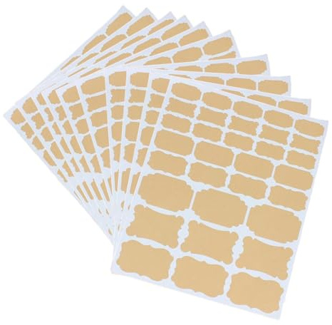 Natural Kraft Self-Adhesive Labels, 320 Pcs Blank Removable Stickers, Spice Jam Jar Bottle Labels, Handmade Baking Food Sticker, Gift Stickers for Presents DIY Decoration Craft, Brown