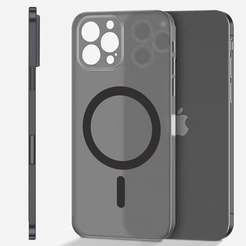 FAOMSEBS Magnetica Ultra Sottile Cover per iPhone 15 Pro Max MagSafe [Opaco e Semi-trasparente] [Ultra Thin come Niente] [Magnetico Stabile] Morbida Custodia per iPhone 15 Pro Max Cover, Anti-impronta