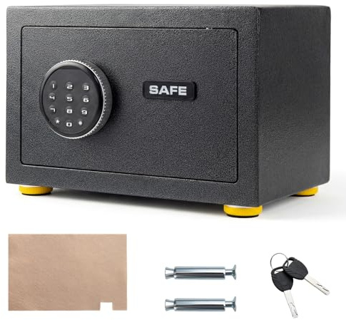 COSTWAY Security Safe Box, Electronic Safety Cabinet with Digital Keypad, 2 Keys & Alarm System, Steel Home Office Deposit Boxes for Money, Jewelry, Documents (31 x 22 x 21cm)