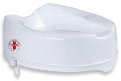 REMEDIA ONE Rialzo WC per Anziani senza Coperchio, Bianco, 14 cm | Alzata per WC Regolabile con Seduta Ergonomica, Alzawater per Protesi Anca, per Anziani e Disabili