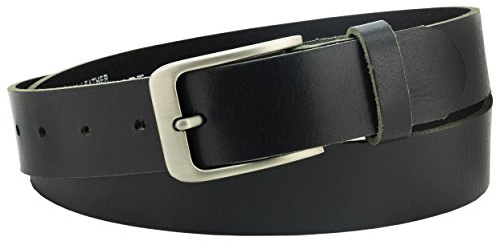 Vascavi Vollledergürtel aus Büffelleder in schwarz, 35mm breit und ca. 3-4mm stark, Gürtel, Ledergürtel, Jeansgürtel, kürzbar, Herrengürtel, Damengürtel