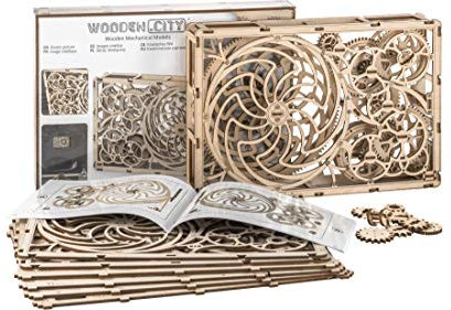 Wooden.City Holz Modellbausatz - Kinetic Picture - Mechanisch Geburtstag Teenager Erwachsene 3D Puzzle DIY Spielzeug Laser Cut, 340 x 224 x 62 mm