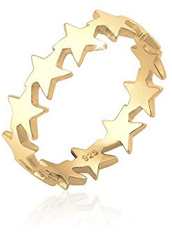 Elli Ring Damen Sterne Astro Universum in 925 Sterling Silber vergoldet