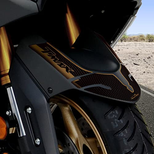 Resin Bike Adhesivos de Moto Compatibles con Yamaha Tmax 2015-2016. Protecciones Guardabarros de Choques y Arañazos de Moto. Adhesivo 3D Resinado Dorado - Made in Italy
