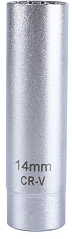 Keenso Auto zündkerzennuss, 14mm 3/8 Zoll Zündkerzenschlüssel Hohe Sichtbarkeit Auto Magnetische Zündkerze Demontagewerkzeug mit Metallblatt Federhalter
