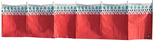 OLPRO Wooden 7 Pole Patterned Windbreaks 5.4m Long (Witley Red) - 7 Poles with Steel Tips, Wooden Windbreak