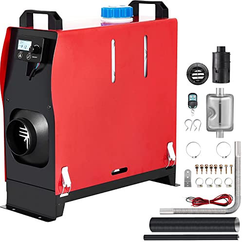 Happybuy Calentador de Aire Diesel, 12V 5KW Calentador de Combustible Diesel, con 1 Salida de Aire y Interruptor LCD (con Interruptor LCD NEGRO)