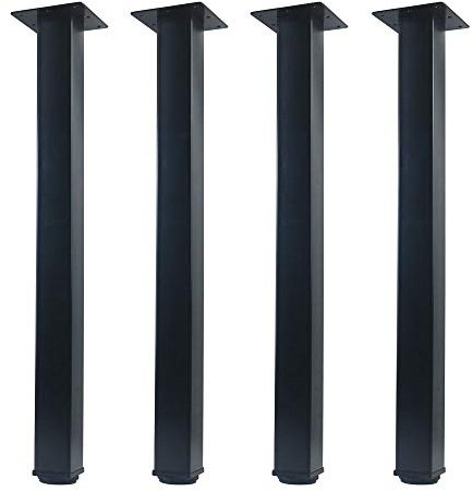 QLLY 50,8 cm verstellbare Schreibtischbeine aus Metall, quadratisch, Bürotisch, Möbelbein, Tischbeine, 4er-Set (schwarz)