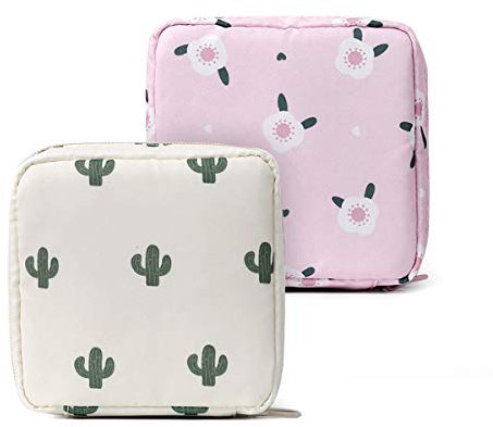 Perioden Tasche Mädchen,2 Stück Binden Tasche Mädchen Period Bag mit Reißverschluss 13 * 13cm Tampon Aufbewahrung Tasche für Mädchen/Frauen/Damen