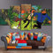 104Tdfc 5 teilig Bilder wandbild 200x100CM Cadeau d'Halloween Filmanimation Die Abenteuer von Tim und Struppi Modulare Wandkunst Wandaufkleber Teiliges Vlies Leinwandbild Dekoration