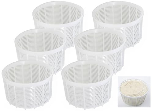 6 pcs Cheesemaking Kit Punched Сheese Mold Press Strainer cheese Basic Cheese Mold 1.15 liters set of 6 pieces