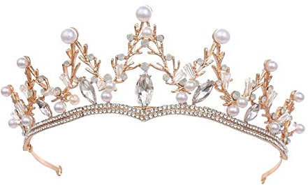 Duoc Barock-Krone, Vintage, rund, Retro, Gothic, Strass, schwarze Königin Krone für Hochzeit, Festival, Party, Haarschmuck für Frauen und Erwachsene