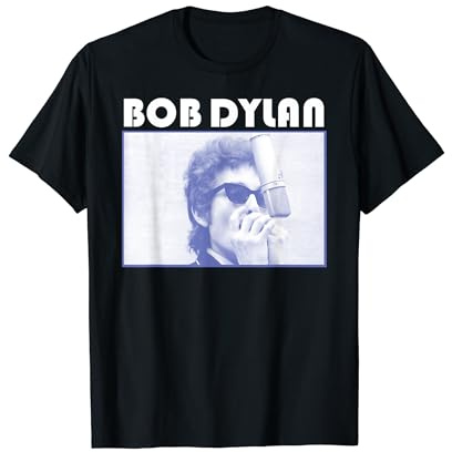 Bob Dylan Official Harmonica Microphone Photo T-Shirt