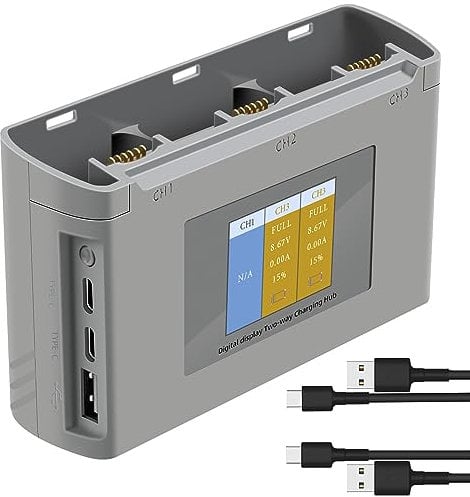 LYONGTECH LCD Akku Ladegerät Zweiwege Ladestation für DJI Mini 4K/2,Mini SE/2 SE Drohne, Akkuladestation Hub Zubehör