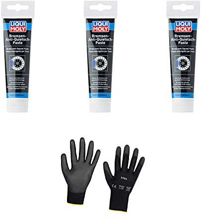 Iloda 3xOriginal Liqui Moly 100g Bremsen-Anti-Quietsch-Paste 3077 Schutzhandschuhe