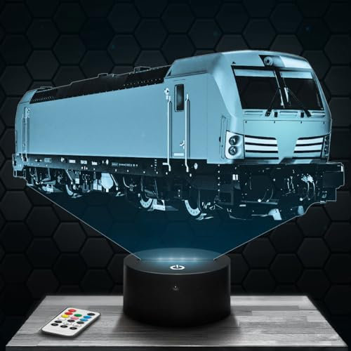 Lampephoto.fr Nachttischlampe Moderne Lokomotive Dekoration Miniaturzug Eisenbahn Geschenkidee Mann LED 3D Moderne Lokomotive Nachtlicht Erwachsene Dekoration Schlafzimmer Geschenk Weihnachten Mann