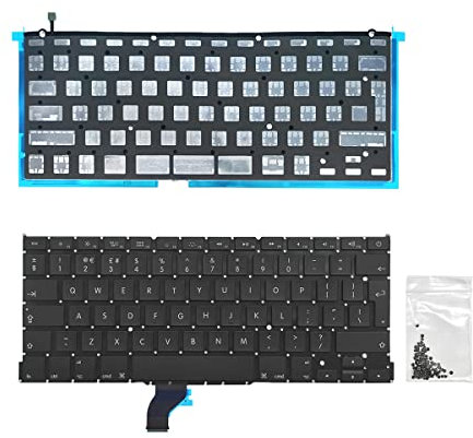 ICTION Teclado con retroiluminación + tornillos de repuesto para MacBook Pro Retina de 13 pulgadas A1502 teclado 2013 2014 2015 año
