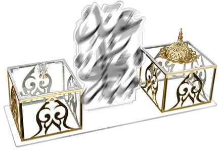 PUGEOAMN Stile moderno e tradizionale, porta incenso in acrilico, stabile, perfetto per ambienti di soggiorno o ufficio