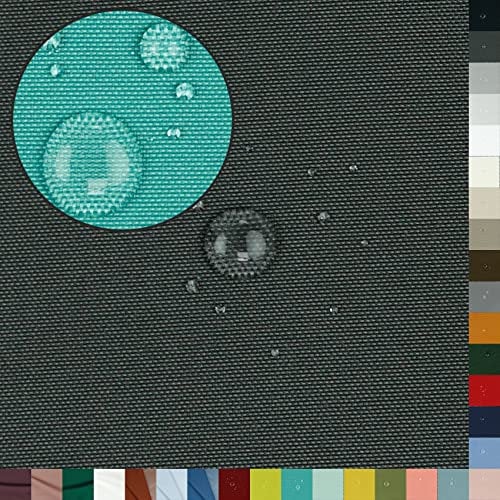 VmG-Store Wasserdichter Outdoor Polyesterstoff Meterware für Markisen, Zelte, Abdeckplanen, UV Schutz reißfest & pflegeleicht (50x147cm, 002 I Anthrazit)