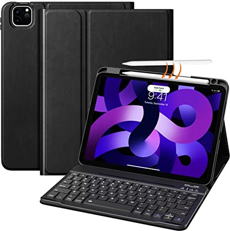 HAODEE Case de Teclado inalámbrico para iPad Air 5th/4th Generation 2022/2020,10.9 Pulgadas, para iPad Pro 11 2021/2020, Soporte de lápiz 2 Carga (Color : Black, Size : For iPad Pro 11 Inch)