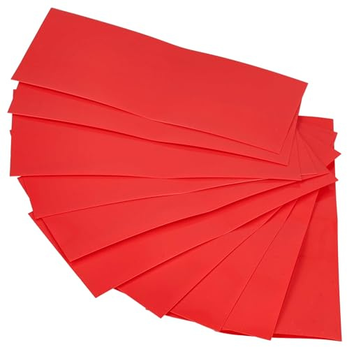 vhbw 10x Schrumpfschlauch für Akku-Zellen | Schrumpffolie, 7,2 x 3 cm Rot