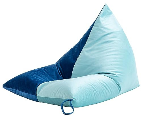Nobildonna Sitzsack-Stuhlbezug (ohne Füllung) für Erwachsene und Jugendliche, Sitzsack-Liege, Sofa, dicker Samtbezug, gefüllte Aufbewahrung, 400 l, Cyanblau, Größe L