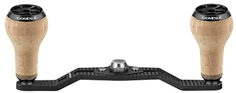 Angelrollen Kurbel Kohlefaser mit Kork Knauf Kompatibel mit Shimano Tranx,Daiwa Tatula Elite/SV TWS,Zillion,Abu Gracia Revo X/SX,Black Max,Pro Max Lew's Baitcast Rolle Griff Ersatz Zubehör DC-CA27