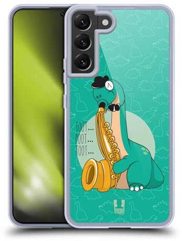 Head Case Designs Saxorus Dino Musikeros Gelhülle [Militärischer Schutzgrad] Kompatibel Mit Samsung Galaxy S22+ 5G Und Kompatibel Mit MagSafe
