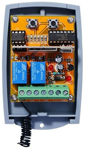 SEA - Receptor de radio compatible con 2 canales para Head 433 / Coccinella ROLL / 433 SMART mandos a distancia 12-24 VAC/DC, NO/NC 433.92MHz Rolling/Fixed Code