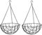 Unibos Home and Garden 2 x Hanging Baskets 16 Inch (40cm) Green Wire Plant Holder