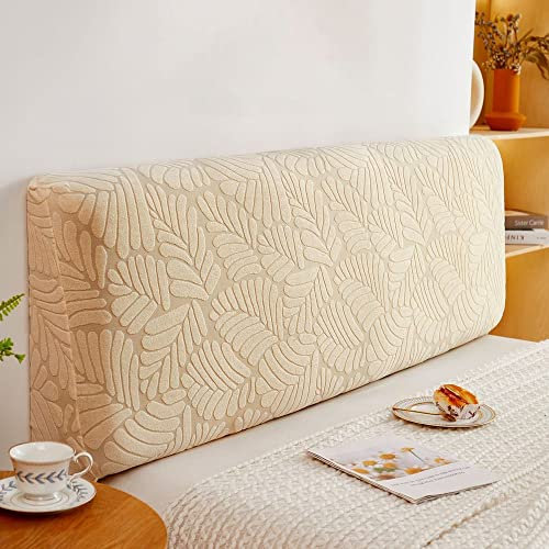 WSGJHB Bett Kopfteil Bezug Bettkopfteil Hussen, Strecken Weicher Staubdichte Hussen für Schlafzimmer Kopfteil Betthusse für das Kopfteil 110-140 cm Beige