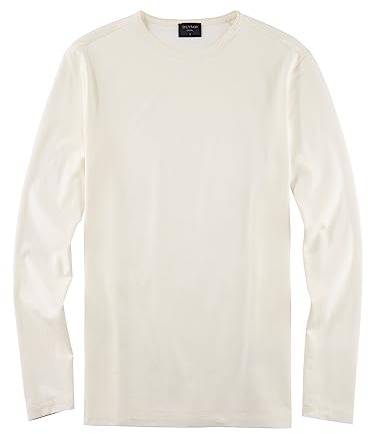 OLYMP Herren T-Shirt Langarm Casual Wirk,Uni,Regular fit,Off White 01,3XL