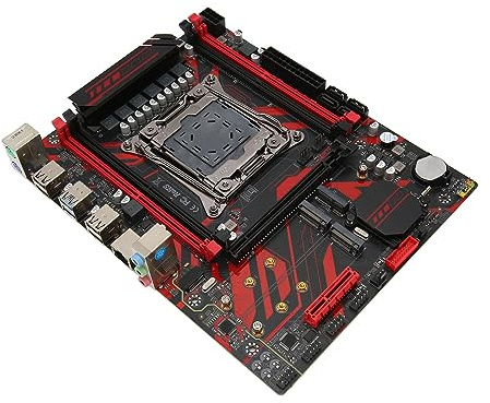 Zunate X99 LGA 2011 V3 Carte mère avec 4 emplacements DDR4, emplacements M.2, carte LAN, plusieurs emplacements d'extension, prend en charge les processeurs Core i7 et E5 V3 V4