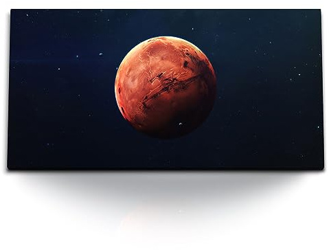 Paul Sinus Kunstdruck Bilder 120x60cm Roter Planet Mars Weltall Sterne Kosmos