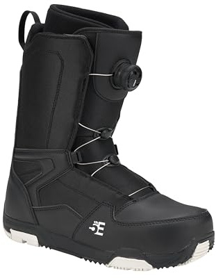 5th Element ST Lace and Dial Snowboard Boots for Men - Black Compatible with Strap Snowboard Bindings- Waterproof Liners -All Mountain Snowboarding Men Size (ATOP DIAL-Black 25, 14.0)