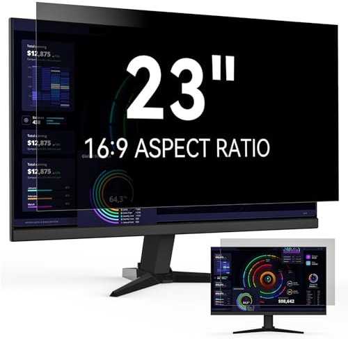 Filtro Pantalla Privacidad para Ordenador 23 Pulgadas Relación de Aspecto 16:9,Protector de Monitor Antirreflejos de Luz Azul, Film de Privacy Antiespias Compatible con Lenovo/HP/Dell/Acer/Samsung