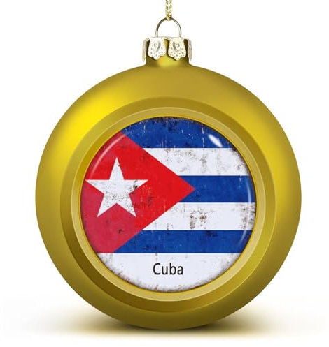 Kuba Landflagge Weihnachtskugeln Ornamente Weihnachten Kuba Hängende Kugel Deko für Weihnachtsbäume, Urlaubsparty Neujahr Geschenk