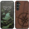 kwmobile Carcasa Compatible con Samsung Galaxy S23 FE Funda - Funda de Madera con Bumper antigolpes - de Aguja magnética