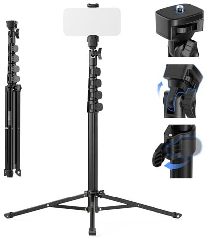 NEEWER - Trípode para teléfono y Palo de autofie, 18,3 a 61 Pulgadas, trípode telescópico portátil con Soporte para teléfono, Ajustable a 180 °, Compatible con Smartphone iPhone Android, cámara de