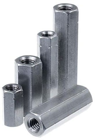 SECCARO Manicotto filettato M12 x 30 mm, acciaio inox V2A VA A2, esagonale, filettatura interna continua, 20 pezzi