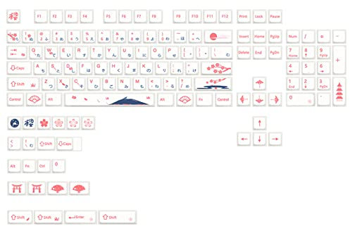 Xuanxi 133 Keys Mechanical Keyboard Keycaps Cherry Blossom XDA Height PBT Keycap Sublimation for GK61/64/68 87/104/108 Japanese
