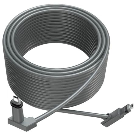 Fockety Cable de Extensión Cable de Repuesto de 147,6 Pies para Satélite Rectangular V2, 1200Mbps de Cobre Impermeable con Tapas de Extremo, Cable para Antena