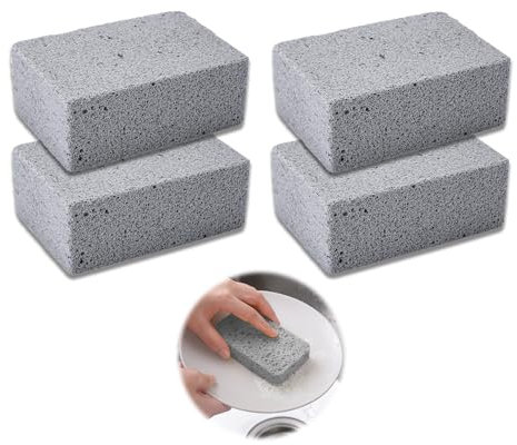 Fokelyi 4 Pcs Cleaning Bricks, Grill Cleaning Brick Block, BBQ Cleaning Tool, Grill Brick Block Cleaning Pumice Stones for BBQ Grates Sink Pool, Remove Greases, Oil Stains