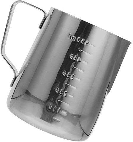 COLLBATH Montalatte Acciaio Inossidabile Manico Ergonomico e Scala Graduata Per Cappuccino e Latte Art Uso Quotidiano Resistente e Facile Da Pulire