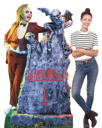 Star Cutouts SC4512 Beetlejuice with Tombstone – 182cm Lifesize Cardboard Cutout for Spooky Displays & Film Lovers