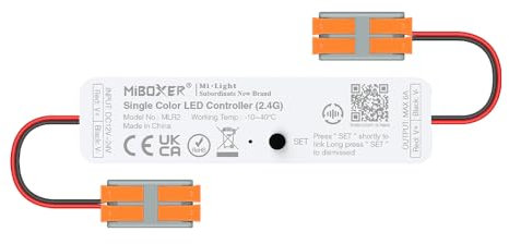 LIGHTEU®, Miboxer 2,4 GHz Mini-Einzelfarb-LED-Controller DC12V-24V Max 6A Dimmer, MLR2