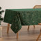 GAMUSI Mantel Navidad Jacquard Hilo Dorado Mesa Comedor Cuadrado decoración navideña 140x100 cm, Color Verde