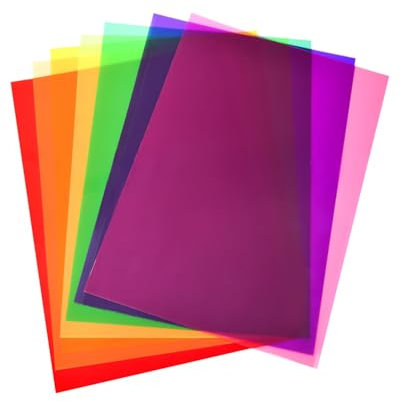 MYGLOAR 10PCS Farbfolien für Scheinwerfer, hitzebeständige Lampenfolie 10 Farben, Farbgelfilter, transparente Farbkorrektur-Fensterfolie, Folie hitzebeständige Lampe Scheinwerfer Fotostudio LED