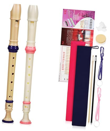 ibasenice 2stücke Sopranblockflöte Musikinstrument Für Anfänger Leicht Tragbar Mit Klarem Und Sicherem Kunststoffmaterial