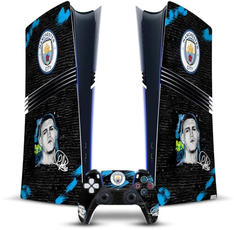 Head Case Designs Offizielle Manchester City Man City FC Phil Foden Graffiti von Murwalls Vinyl Haut Gaming Aufkleber kompatibel mit Sony PS5 Pro Digital Edition Console & DualSense Controller